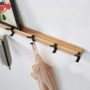Coat Rack Wall Mounted Wooden Hook Organizer Shelf